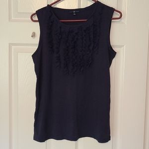 Gap navy ruffled, sleeveless t-shirt